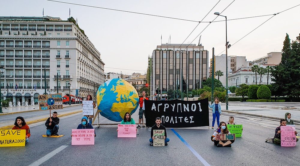 Rebels protesting in Greece