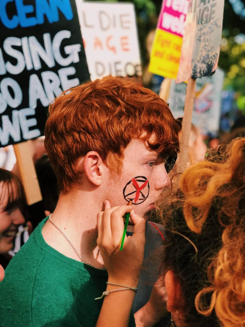 Rebel in green shirt. 