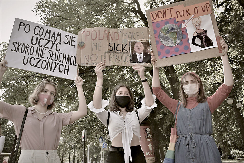 Rebels demonstrating in Poland