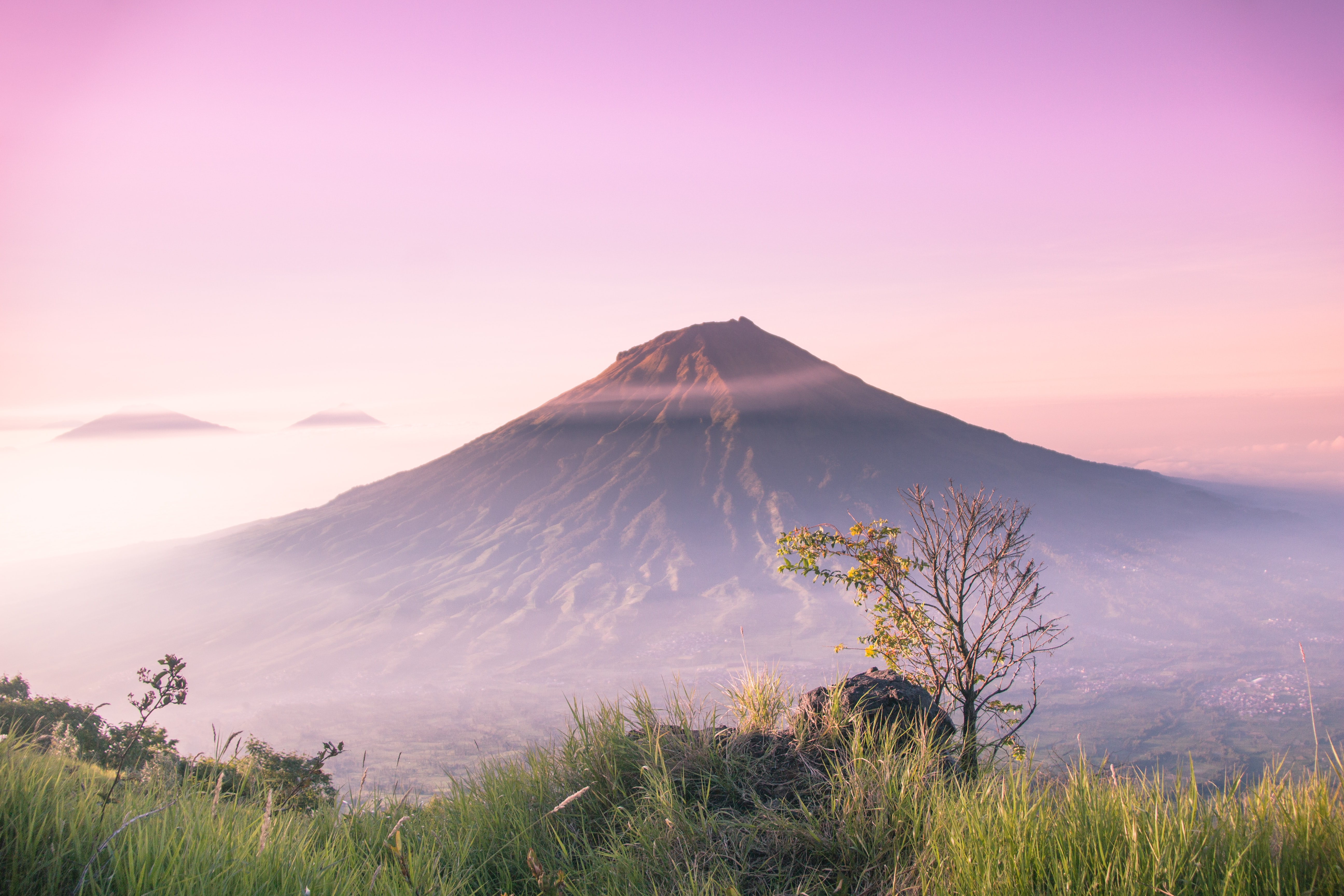 Mountain view in twilight